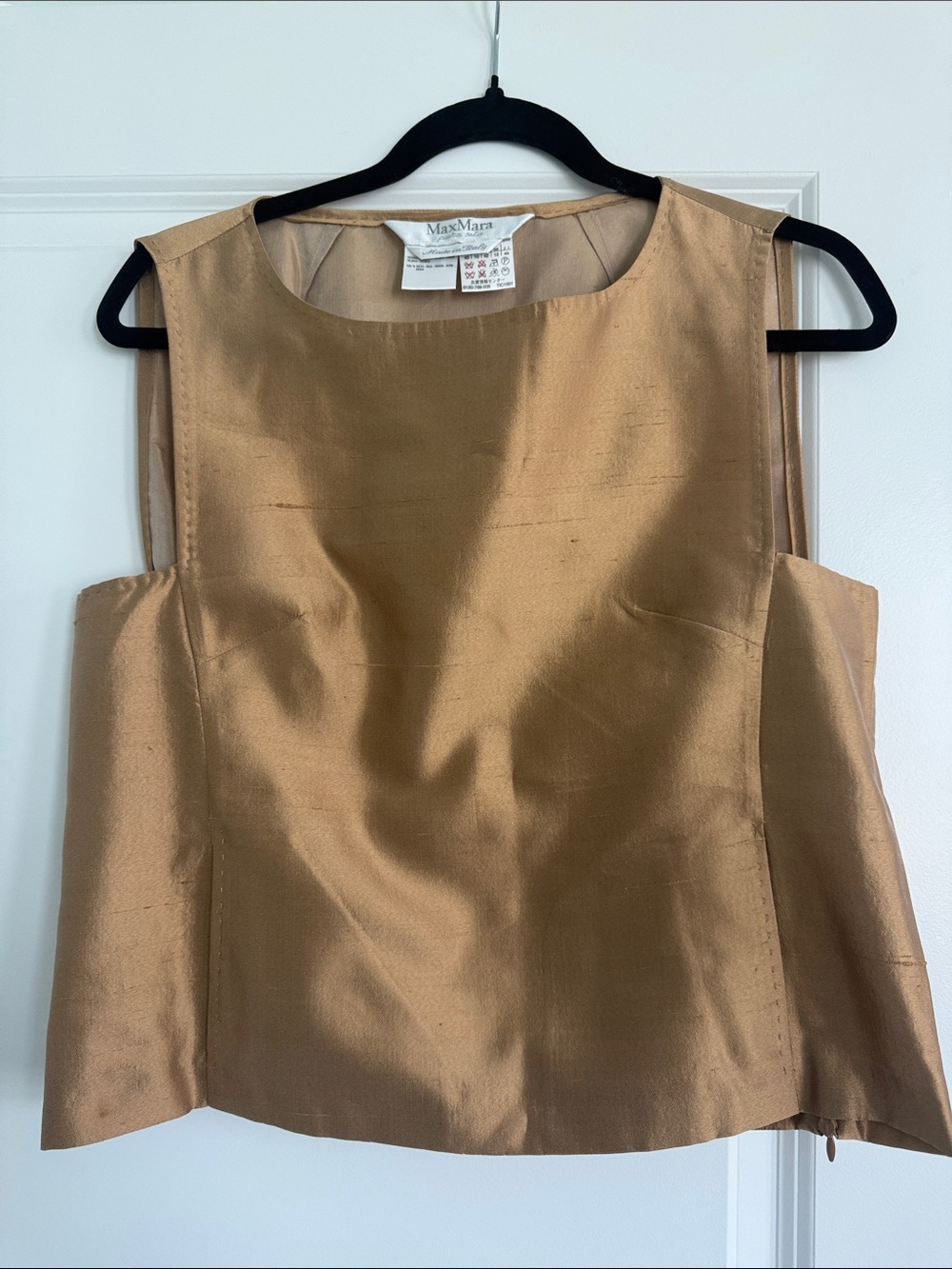 Max Mara silk bateau neckline crop Top - Picture 2 of 5